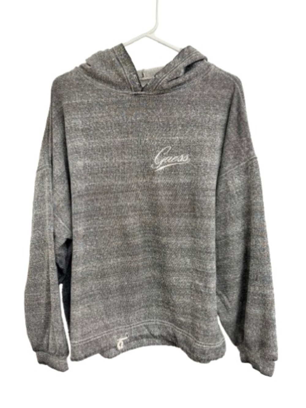 Unisex Vintage 90's Guess Heather Gray Crewneck Hooded Sweater
